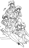 A coloring page of sailor moon